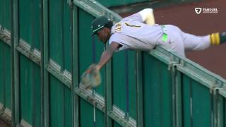 CATCH OF THE YEAR⁉️ Denzel Clarke CLIMBS THE WALL for the HOME RUN ROBBERY 🤯 | ESPN MLB
