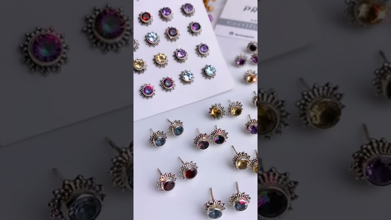Watch Now Brincos Prata 925 com Pedras PRATA da PEDRA Brincos Prata 925 com Pedras PRATA da PEDRA