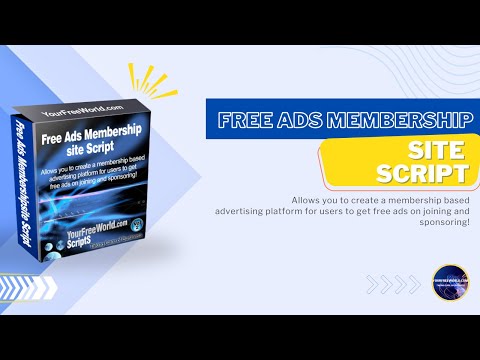 Free Ads Membership Site Script video demo