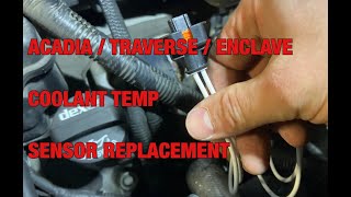 Replacing the coolant temperature sensor on a GMC Acadia