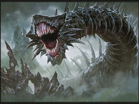MTG Arena: Massacre Wurm eats a Scute Swarm whole