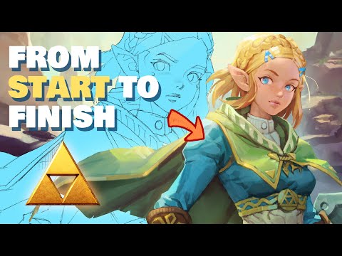 MY FULL PAINTING PROCESS - painting walkthrough 🧝‍♀️ #TOTK