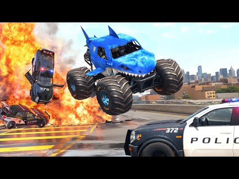 MONSTER TRUCKS: FURY ROAD │ Epic BeamNG.Drive Police Chase