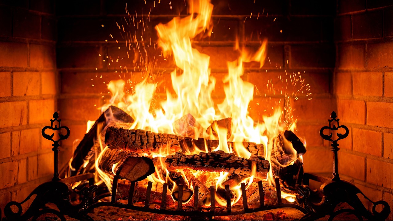 🔥 Fireplace 4K UHD! Fireplace with Crackling Fire Sounds. Fireplace Ambience