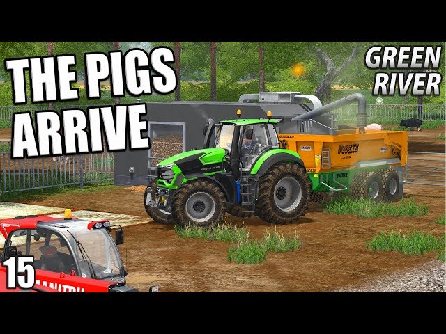THE PIGS ARRIVE | Farming Simulator 17 | GreenRiver - Episode 15