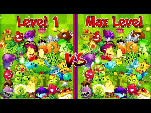 Every Plant Level 1 vs Max Level Plants vs Zombies 2 Primal Newspaper Zombie PVZ 2