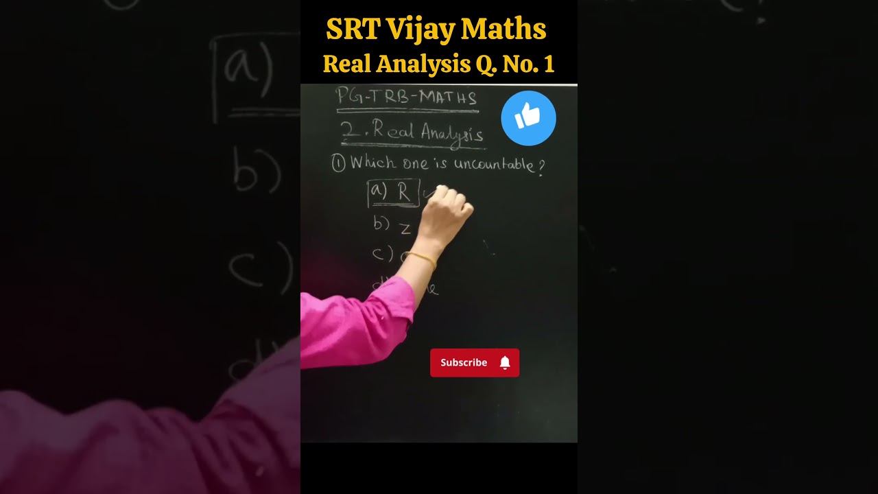 Q. no. 1🔥PG TRB MATHS 💥  Real Analysis 💥 Unit 2 🔥 New Syllabus SRT Vijay Maths 💯