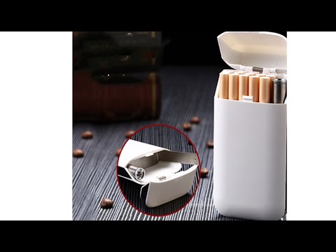 cigarette case with lighter in india Vintage Built Into Cigarette Art Deco Silver Chrome Metal 1920's Refillable FOCUS ULTRA THIN Automatic Cigarette
