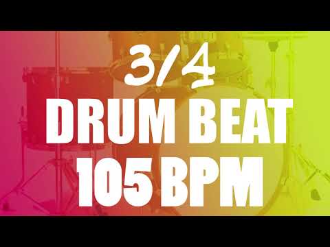 3/4 Drum Track - 105 BPM - Straight Beat