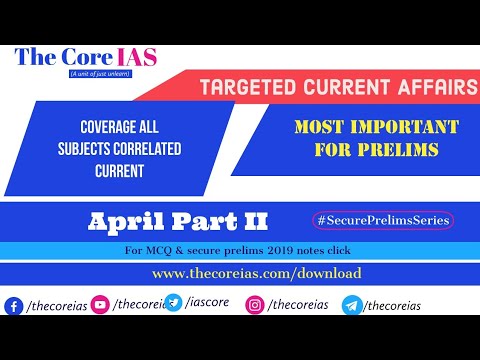 APRIL 2019 Current Affairs Part 2
