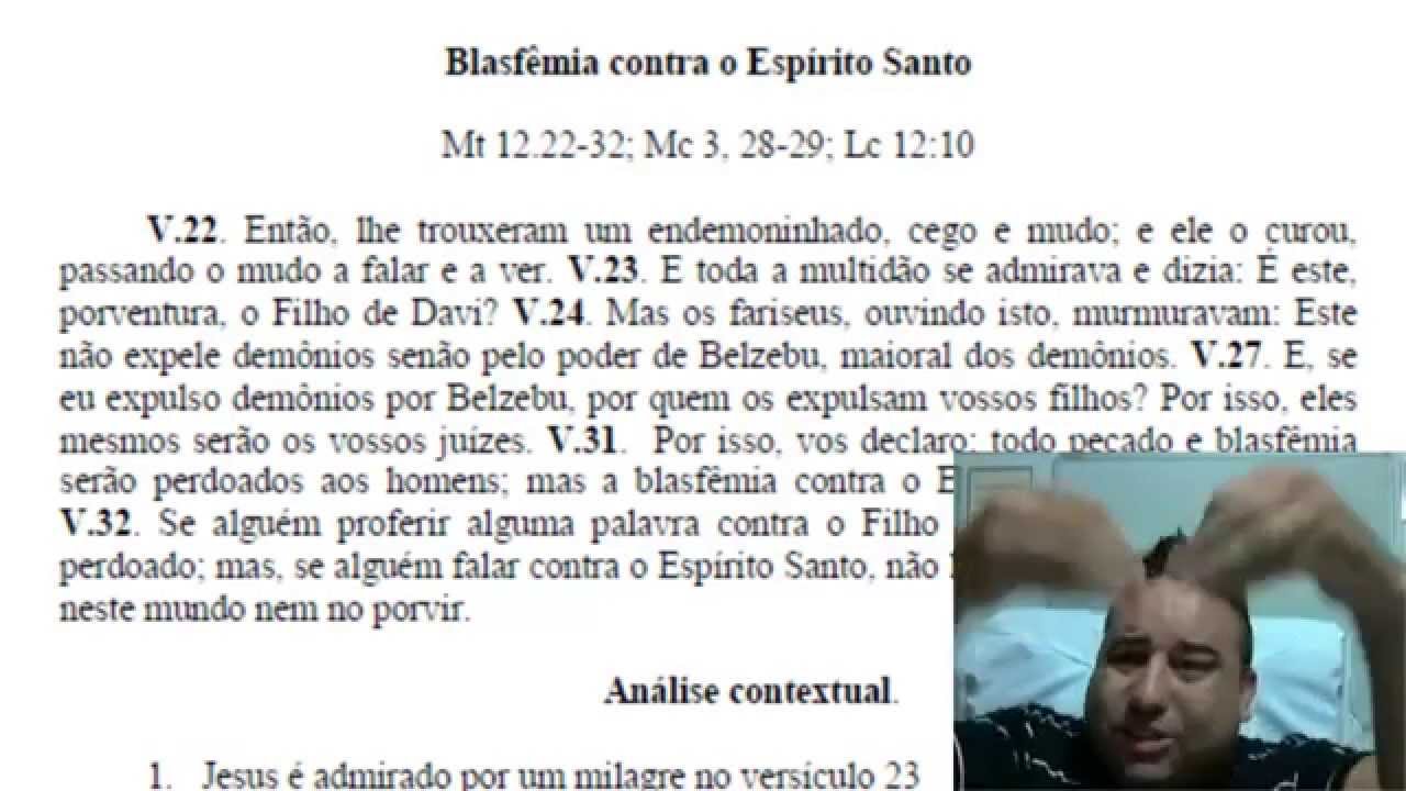 O que é blasfêmia contra o Espírito Santo?
