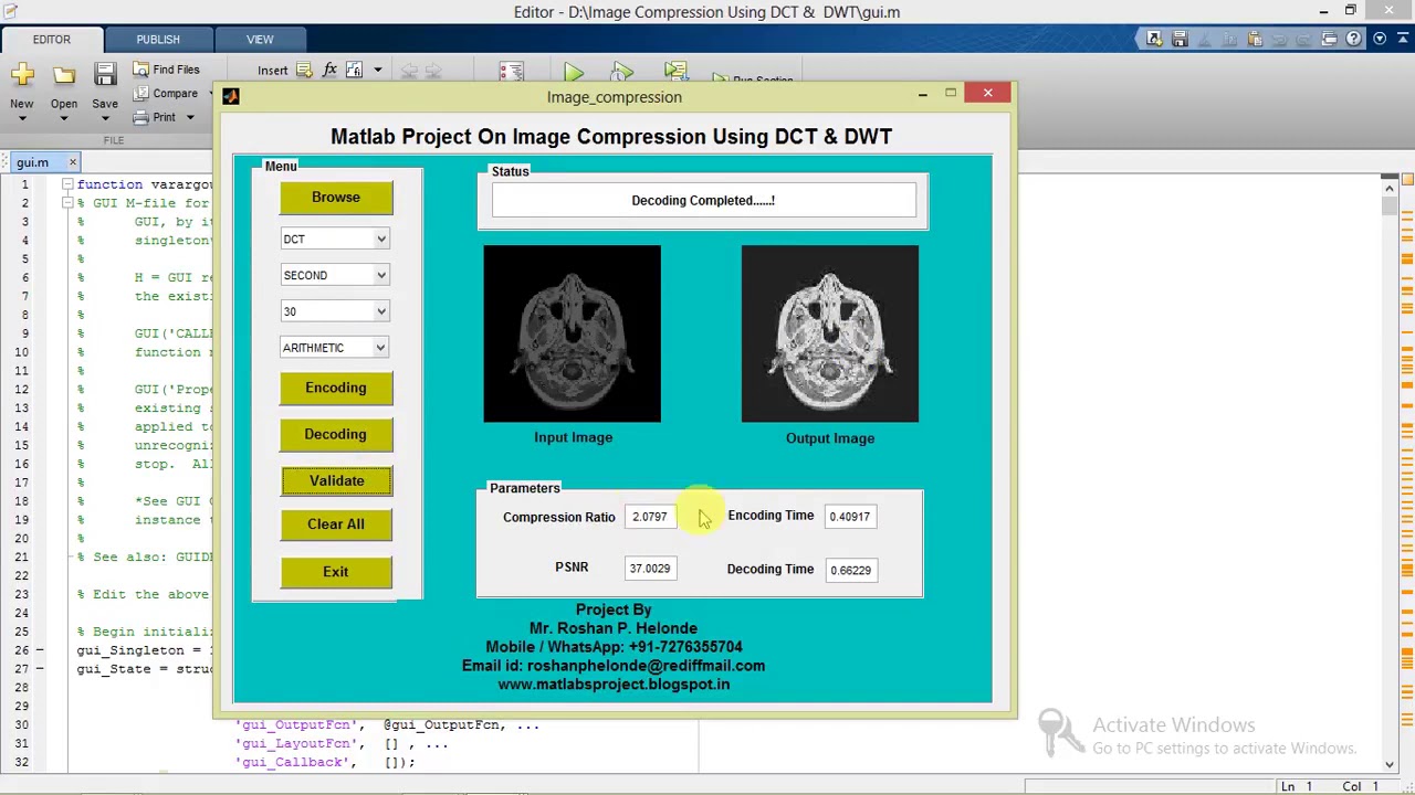 Image Compression Using DCT & DWT Matlab Project Code
