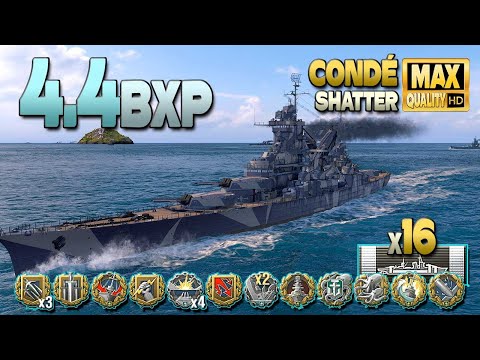Cruiser Condé: Huge 4400 base xp game - World of Warships