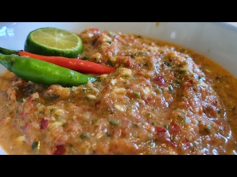 Sambal belacan (ingredient list provided)