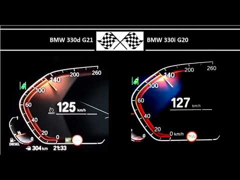 BMW 330d G21 VS. BMW 330i G20 - Acceleration 0-100km/h