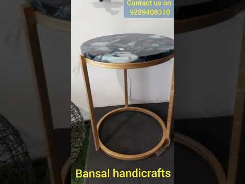 Blue agate table 11x11x21h inch with ms base