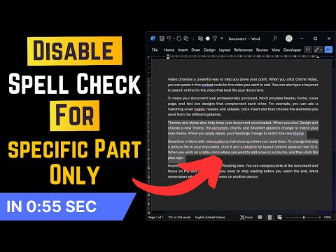 Turn Off Spell Check for Specific Sections in Microsoft Word