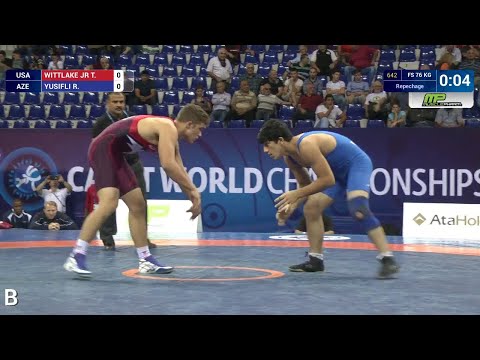 Repechage FS - 76 kg: T. WITTLAKE JR (USA) df. R. YUSIFLI (AZE), 6-5