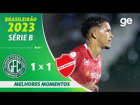 Gols e lances de Guarani x Vila Nova-GO