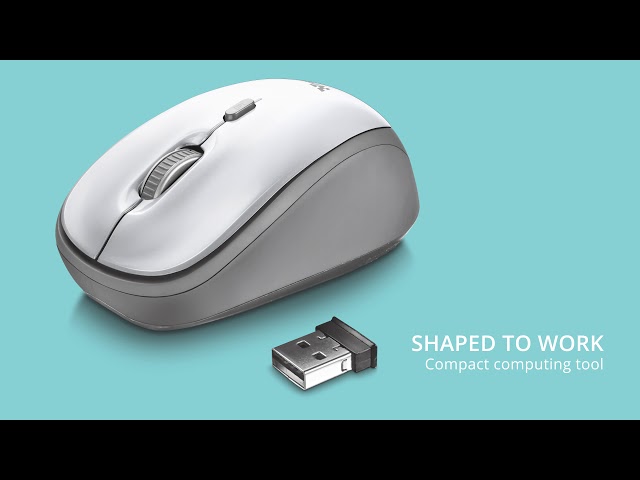 Trust Yvi Wireless Mouse Mouse Wireless 1600 DPI Argento video