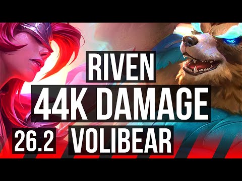 RIVEN vs VOLIBEAR (TOP) | 44K damage | NA Master | 26.2