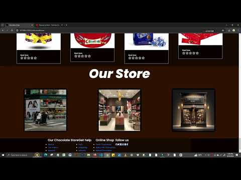 Chocolate Shop Website Design Create using in html ,CSS ,and Bootstrap footer part #10