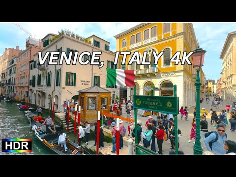 Venice, Italy Canal Tour 4K HDR  - Beauty of European  Scenery Tour