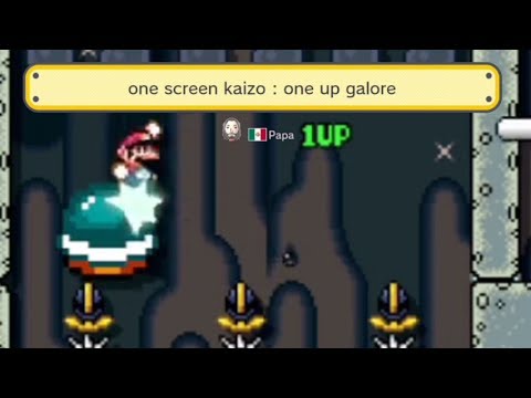 Super Mario Maker: one screen kaizo : one up galore By: Papa