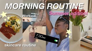 8 AM SUMMER MORNING ROUTINE ✨ skincare, makeup, gym + planning