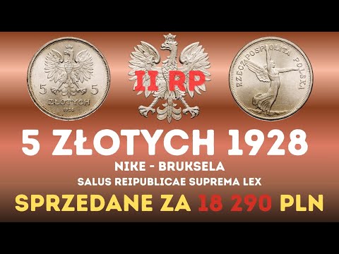 II RP. 5 Złotych 1928 NIKE Bruksela. Sprzedane za 18290 PLN !!!