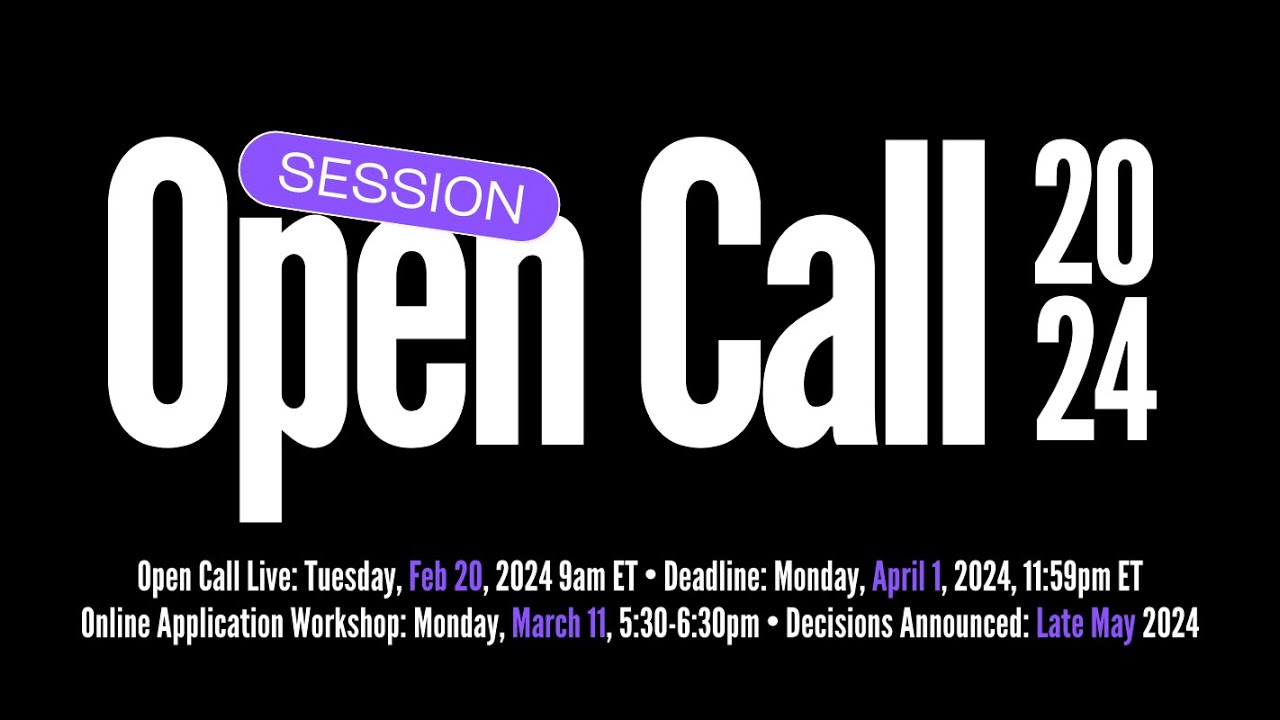Recess Session Open Call 2024 Application Workshop