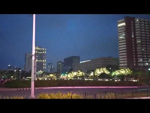 Cultural Center of the Philippines at Night with Fountains