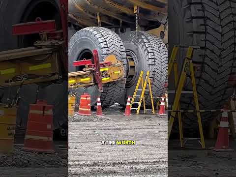 “La cadena que salva los neumáticos de los camiones mineros”#shortvideo