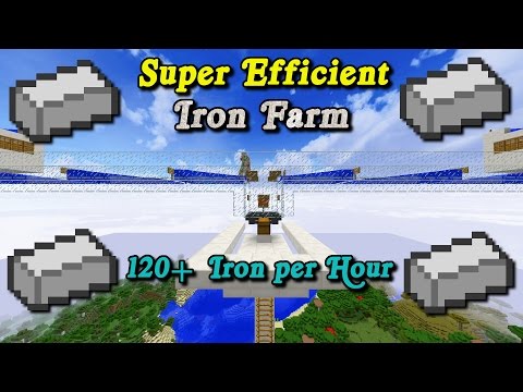 Minecraft Tutorial - (1.9 Ready) (120+ Iron per Hour) Huge Quad Spawning Iron Golem Farm!