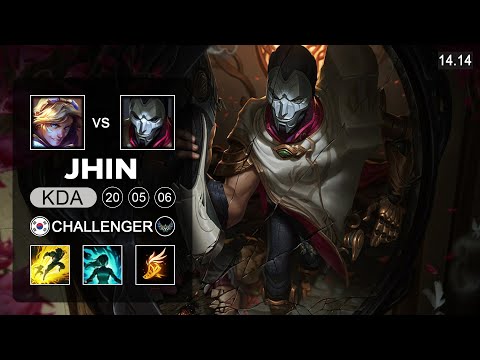 Jhin vs Ezreal ADC - KR Challenger - Patch 14.14 Season 14