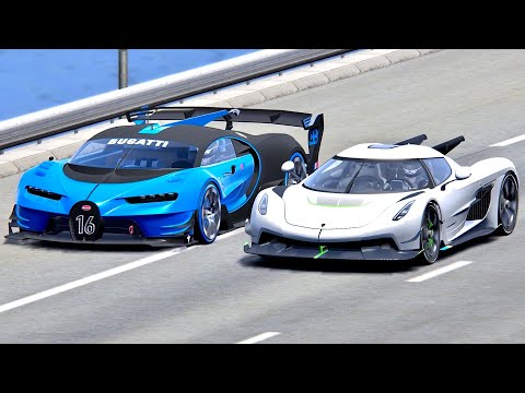 Koenigegg Jesko Absolut vs Bugatti Vision GT - Drag Race