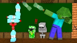 Monster School : BOTTLE FLIP Challenge - Minecraft Animation