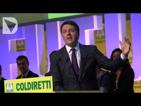 MATTEO RENZI DAL PALCO DELLA MANIFESTAZIONE NAZIONALE COLDIRETTI - INTERVENTO LIVE