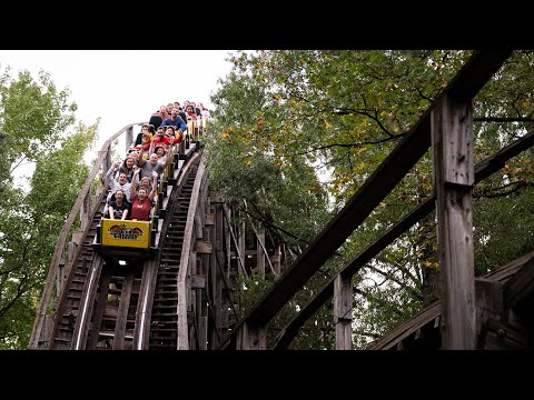 Off-ride footage of a Grizzly train