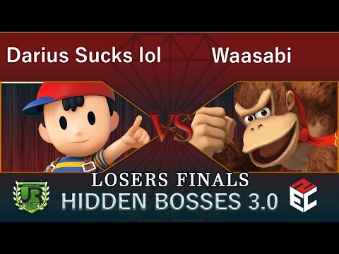 Hidden Bosses 3.0  LOSERS FINALS - Darius Sucks lol (Ness) vs Waasabi (Donkey Kong)
