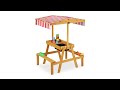 Kindersitzgruppe mit Dach für den Garten Schwarz - Braun - Rot - Holzwerkstoff - Kunststoff - Textil - 65 x 110 x 83 cm