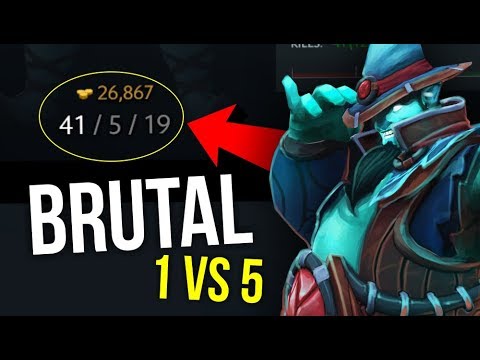 BRUTAL STORM - Ana Storm Spirit 1vs5 Epic 41 Kills | Dota 2
