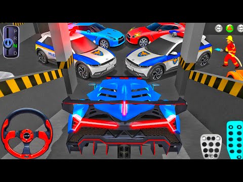 New Blue High-Speed Police Car 🚓 Stuck in Parking Garage 🅿️ 3D Driving Class 2025 🎮 Android iOS Game