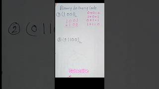 binary to gray code conversion #computerscience #mca #shorts