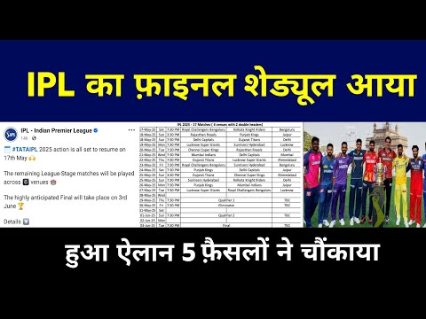 Breaking: IPL 2025 Final Schedule Announced | Date | Venue | Rules | RCB | MI | GT |