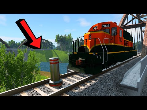 Trains vs Bollards – BeamNG Drive