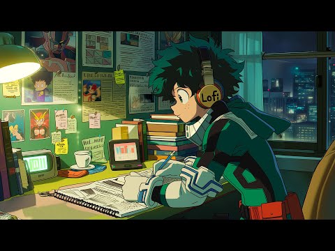 Late Night Study Focus 🌙 Rainy Anime Lofi Hip Hop Mix – Cozy Desk Vibes, City Lights & Calm