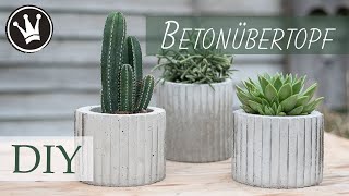 DIY | Blumenübertopf  aus BETON | Sommerdeko mit Sukkulenten & Kakteen | Deko für Balkon & Terrasse