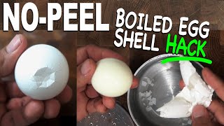 NO PEELING EGG SHELL HACK!  How to Remove Boiled Egg Shell WITHOUT Any Peeling! (No-Peel Egg Trick)