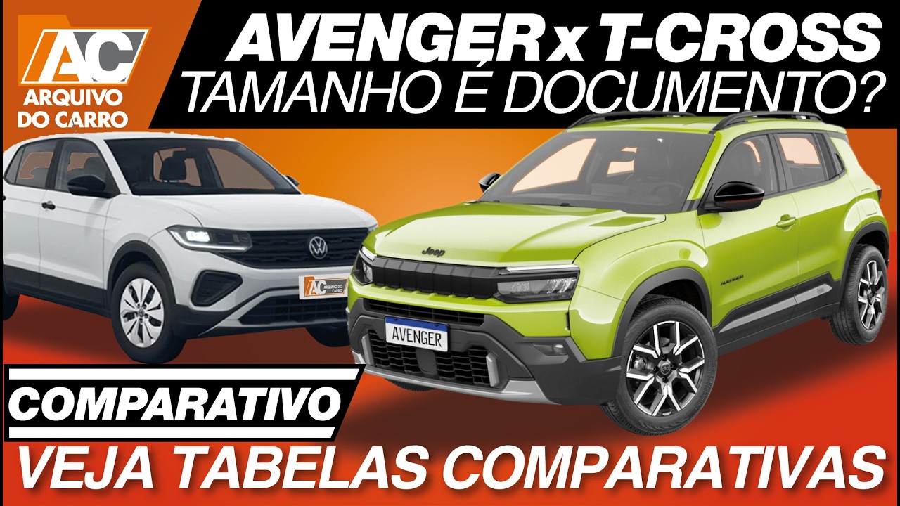 COMPARATIVO: JEEP AVENGER x VW T-CROSS – TAMANHO É DOCUMENTO? QUAL O MELHOR JEEP?